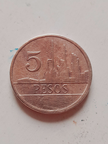 Moneda De 5 Pesos Colombianos  1980