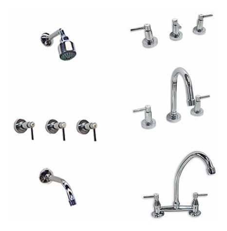 Combo Baño Griferia Lavat Bidet Ducha Mesada Cocina Lever