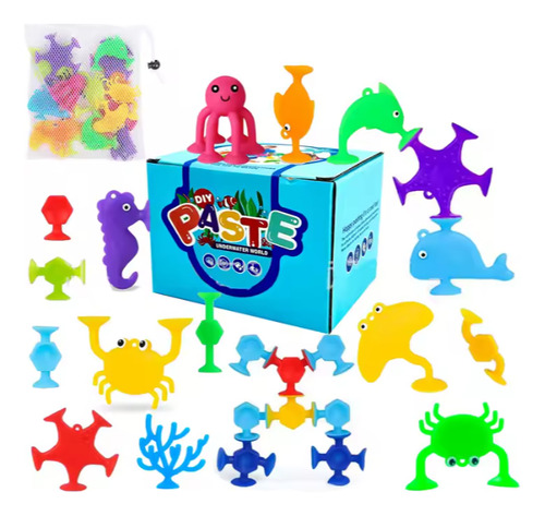 Juguete Ventosas De Silicona Para Niños Juego De Baño Océano Multicolor