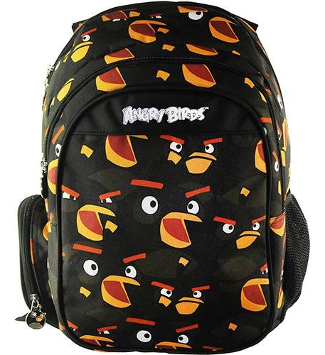 Mochila Santino Escolar Abn13001k01 Cor Preta  Design Angry Birds 25l