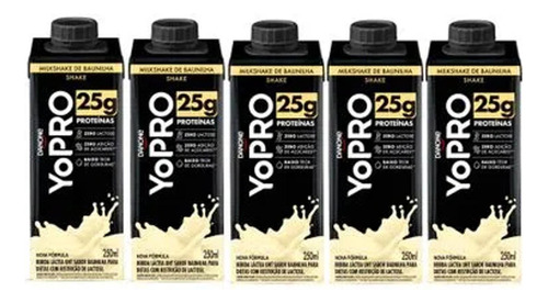Yopro 25g Proteinas Milkshake Baunilha 250ml (5 Unidades)