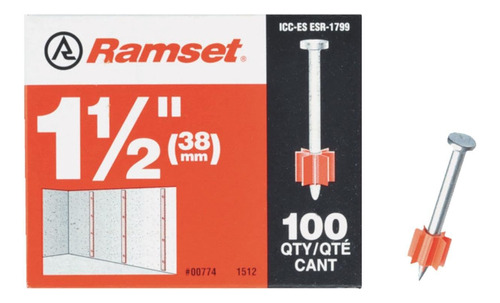 Clavo De Accionamiento Ramset 1512 1-1/2\puLG \.300, Caja De