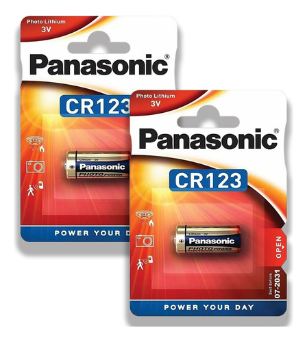 Pilha Cr123a 3v Panasonic Bateria Dl123a Kit 2 Unidades