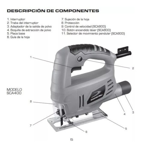 Sierra Caladora Daihatsu Sca400 - 400w Like Tools