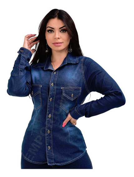 display pedal Special Camisa Jeans Feminina | MercadoLivre 📦