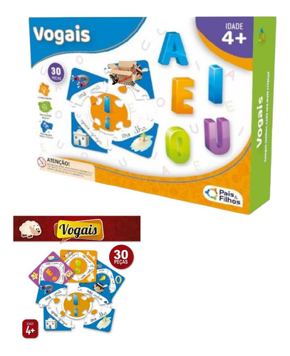 Brinquedo Pedagógico Alfabetização Jogo De Aprender Vogais