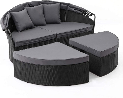 Sofa Redondo Para Exteriores Con Toldo Color Carbon Oakmont