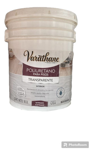 Varathane Poliuretano Hidrolaca Para Pisos De Madera 18,92 L