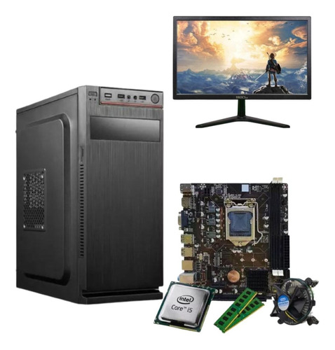 Pc Cpu Intel I5 3470 Placa H61 Ssd 240gb 8gb  Monitor