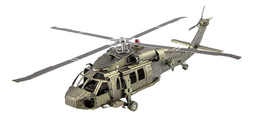 Black Hawk Helicóptero Armable Puzzle 3d Metal Earth Mms461