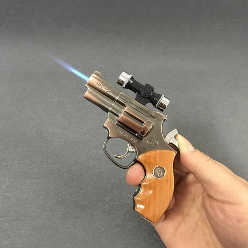 Mini Encendedor Soplete Revolver Magnum + Laser Am48