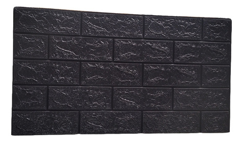 Placa 3d Autoadhesiva Laja Negra 70x77cm Decolife Muresco