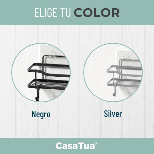 Imagen 7 de 9 de Organizador De Ducha Repisa Baño Adhesivo Set 2 Inoxidable