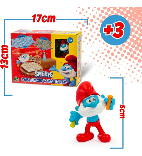 The Smurfs Laboratorio Mágico Papa Pitufo Giochi Figura 5cm