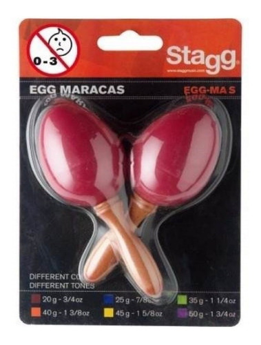 Huevos Maracas Mango Corto (par) Rojo 20 Gr Blister Stagg