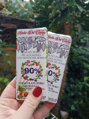 Imagen 2 de 3 de Tableta D Chocolate 90% Cacao Africano Con Frutos Del Bosque