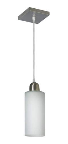 Lampara Colgante 1 Luz Acero Inoxidable E27 Tulipa Vidrio