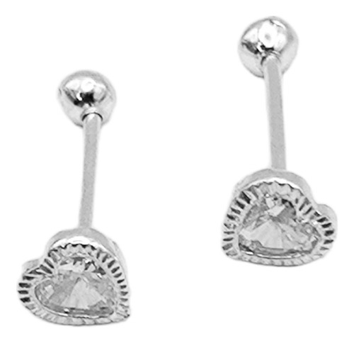 Aretes Broquel Con Cristal Plata 925