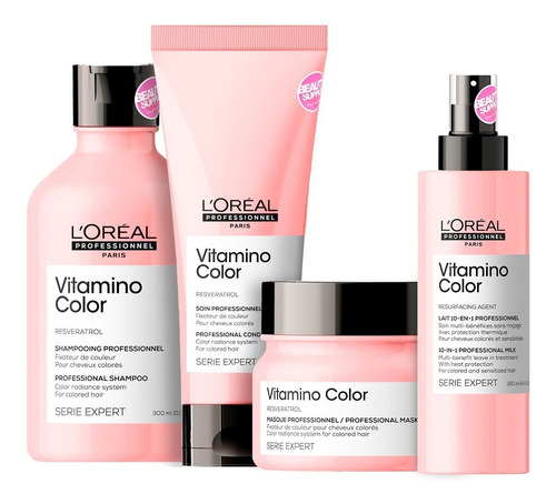 Pack Loreal Shampoo Acondicionador Mascara Vitamino Color