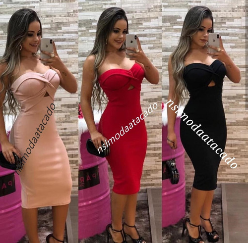 vestido social tomara que caia