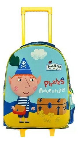 Mochila Ben & Holly´s Piratas 3d Primaria Original Urbania Con Ruedas