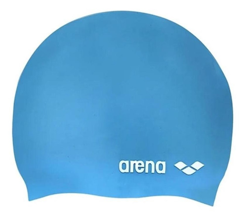 Touca Para Natação Junior Classic Logo Silicone Arena Cor Azul-celeste