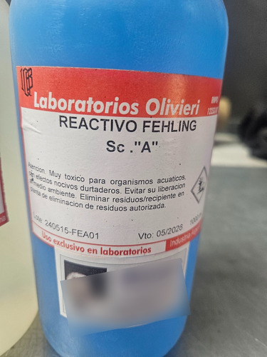 Kit Reactivos Prueba Fehling Azucares X 1000 Ml - Olivieri