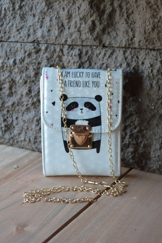Cartera Bandolera Billetera Panda Para Nenas Con Cadena