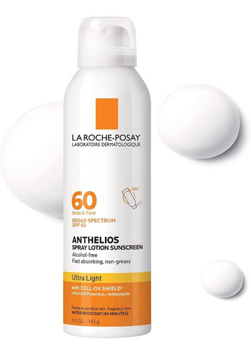 La Roche Anthelios Spray Lotion Sunscreen 60 Spf 5 Oz