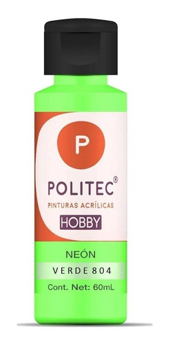 Pintura Acrílica Politec Hobby Acabado Neón 60 Ml 