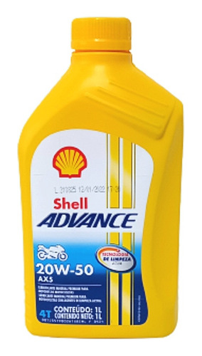 Aceite 20w50 4 Tiempos Shell Mineral Advance Ax5  Original 