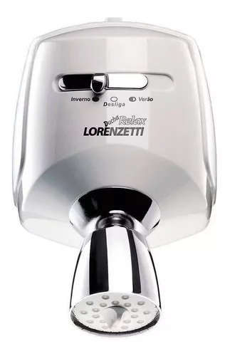 Chuveiro elétrico de parede Lorenzetti Relax Ultra Relax branco-cromado  5500W 220V