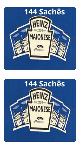 Combo 2 Maionese Heinz 144 Sachês Caixa 7g Sache Restaurante