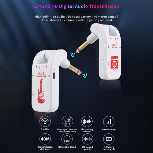 Transmisor Recargable Inalámbrico Con Sistema De Guitarra De