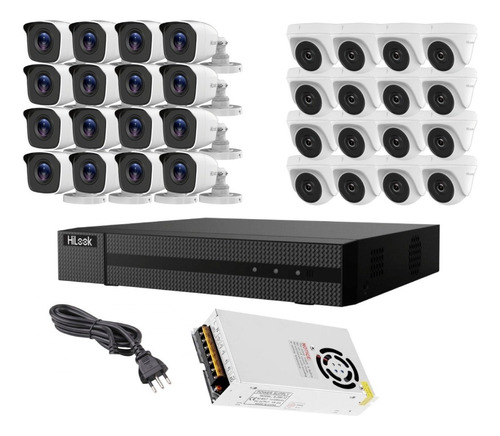 Kit Hilook Hdtvi Dvr 32ch 32 Camaras Fhd 1080p Xvr