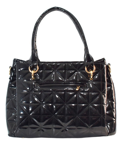 Bolso De Dama Elegante Charol Abollonado Lua De Dibella