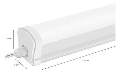 Tubo Led Plano Ip65 40w- 120 Cms