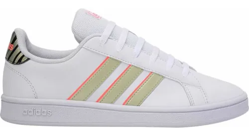 Generacion ético Ejemplo Tenis adidas Blancos Dama Casual Grand Court Dorado