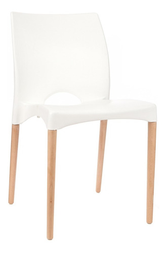Silla Cannes De Comedor Apilable Patas De Madera X6 Unidades