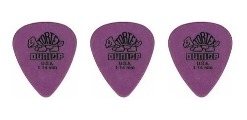 Kit C/ 3 Palheta Roxo Guitarra Jim Dunlop Tortex 1.14mm