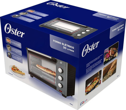 Forno de bancada elétrico Oster OFOR300 30L preto/grafite 220V