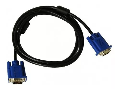 Cable Vga A Vga 1.5 M Azul Macho-Macho Con Doble Filtro De Ferrite