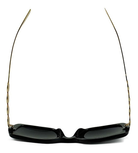 Oculos De Sol Feminino Com Proteção Uv400 Cor Preto Desenho Dourado