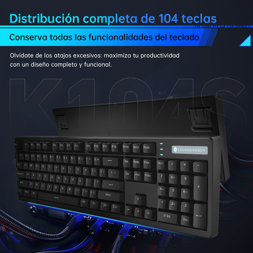 Teclado Mecanico Gamer Spectra Pc Thunderobot K104s Alambrico Teclado Con Cable QWERTY Alambrico Ergonomico Anti-ghosting Para Laptop/Windows