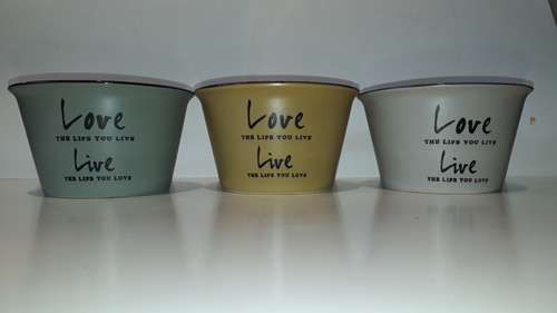Set De 3 Bowls De Ceramica Love