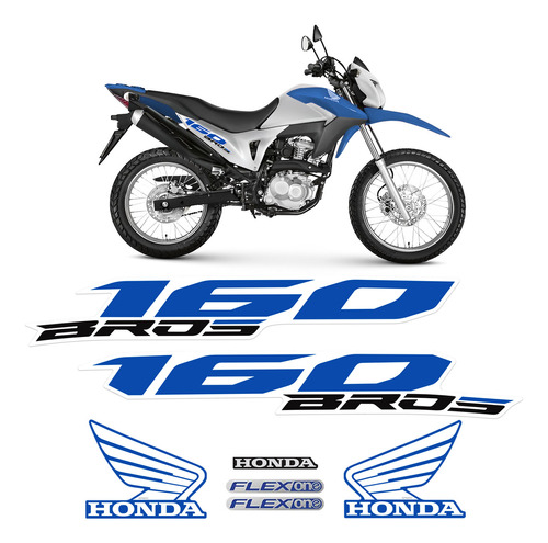 Adesivos Para Moto Honda Bros 160 Esdd 2014 Emblemas Flexone