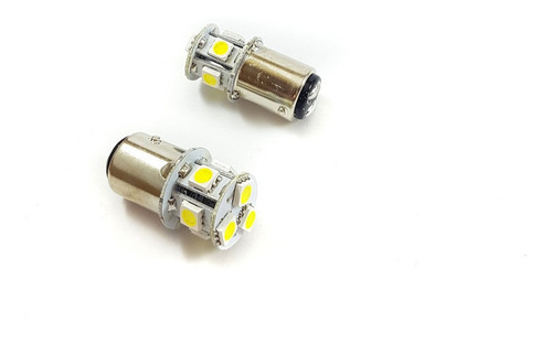 Lampara S25 8 Led Blanca Ba15d 2 Polos 24v