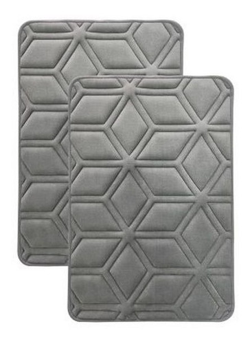 Pack De 2 Alfombras De Baño Diamon 40 X 60 Cm Gris