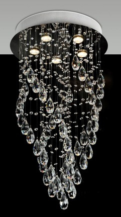 Lustre De Cristal 5 Luzes 45x80cm Bc 4516-1