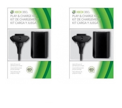 Kit 2 Bateria Carregador Controle Xbox 360 58000mah